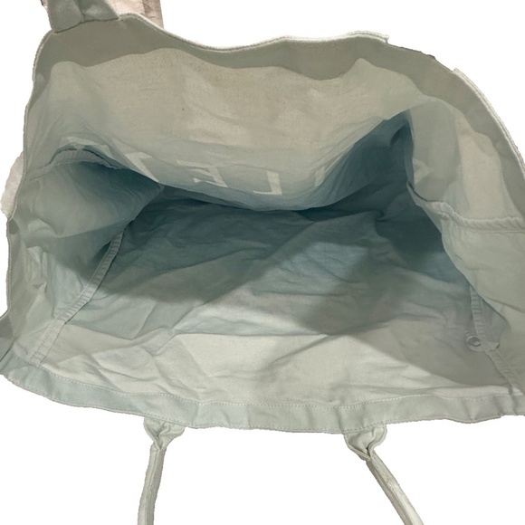 Athleta Tote Bag Gym Blue Ombre Large Canvas Shopping Bag 17.5X13 Travel Open - Picture 6 of 8